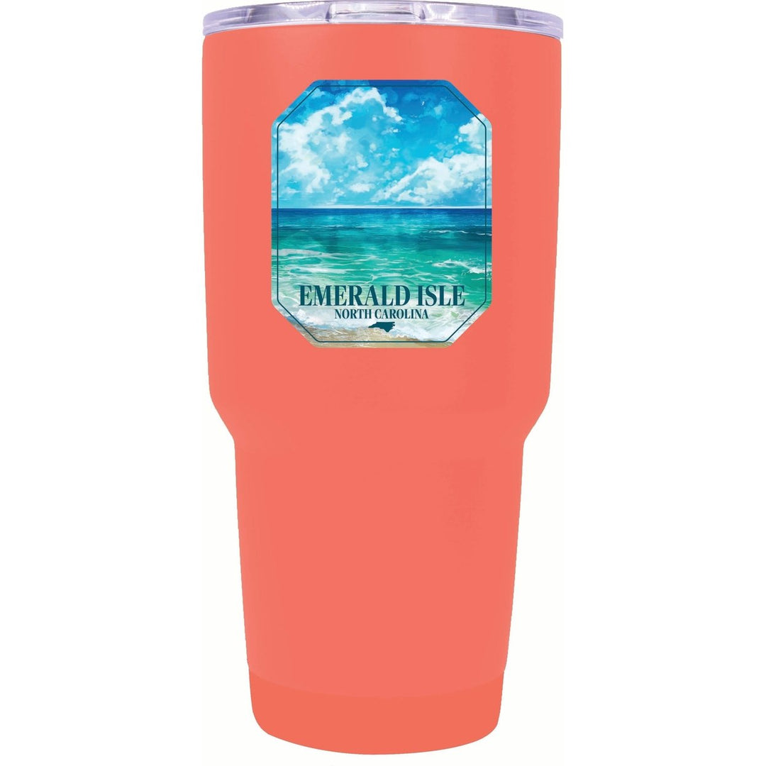 Emerald Isle North Carolina Serene Ocean Design Souvenir 24 oz Insulated Stainless Steel Tumbler Image 7