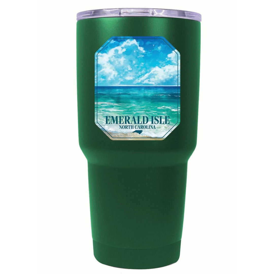 Emerald Isle North Carolina Serene Ocean Design Souvenir 24 oz Insulated Stainless Steel Tumbler Image 8