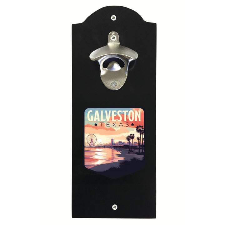 Galveston Texas Pleasure Pier Design Souvenir Wall mounted bottle opener Image 1