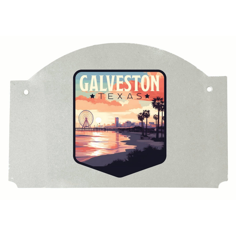 Galveston Texas Pleasure Pier Design Souvenir Wood sign flat with string Image 1