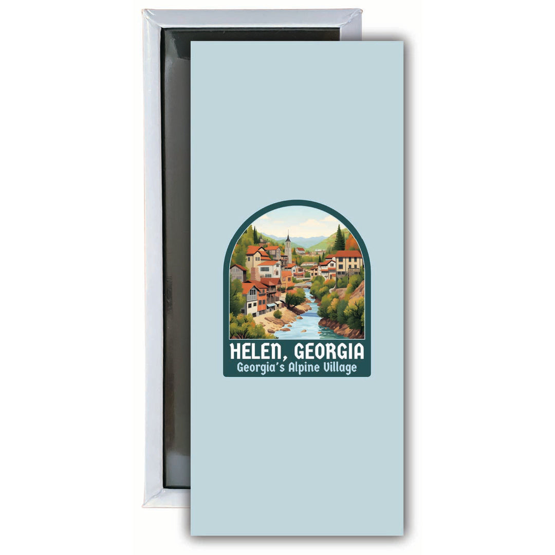 Helen Georgia Alpine Village Design Souvenir Fridge Magnet 4.75 x 2 Inch Image 1