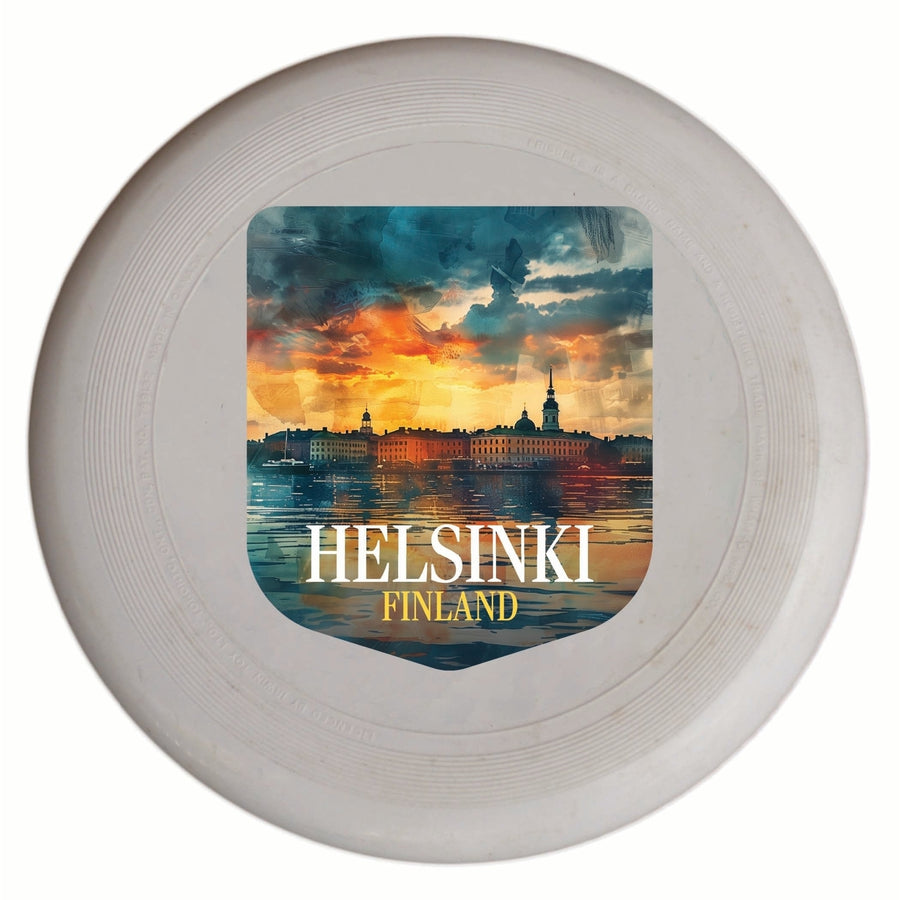 Helsinki Finland Sunset Cityscape Design Souvenir Frisbee Flying Disc Image 1