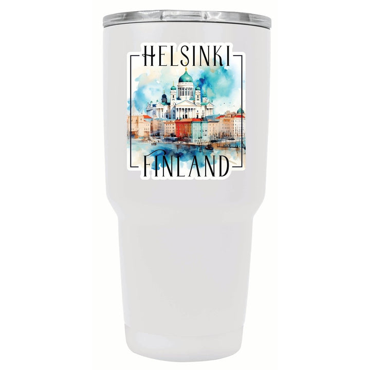 Helsinki Finland Watercolor Helsinki Cathedral Design Souvenir 24 oz Insulated Stainless Steel Tumbler Image 1