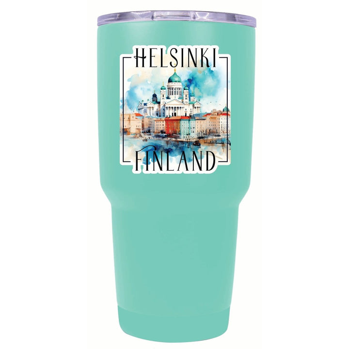 Helsinki Finland Watercolor Helsinki Cathedral Design Souvenir 24 oz Insulated Stainless Steel Tumbler Image 1