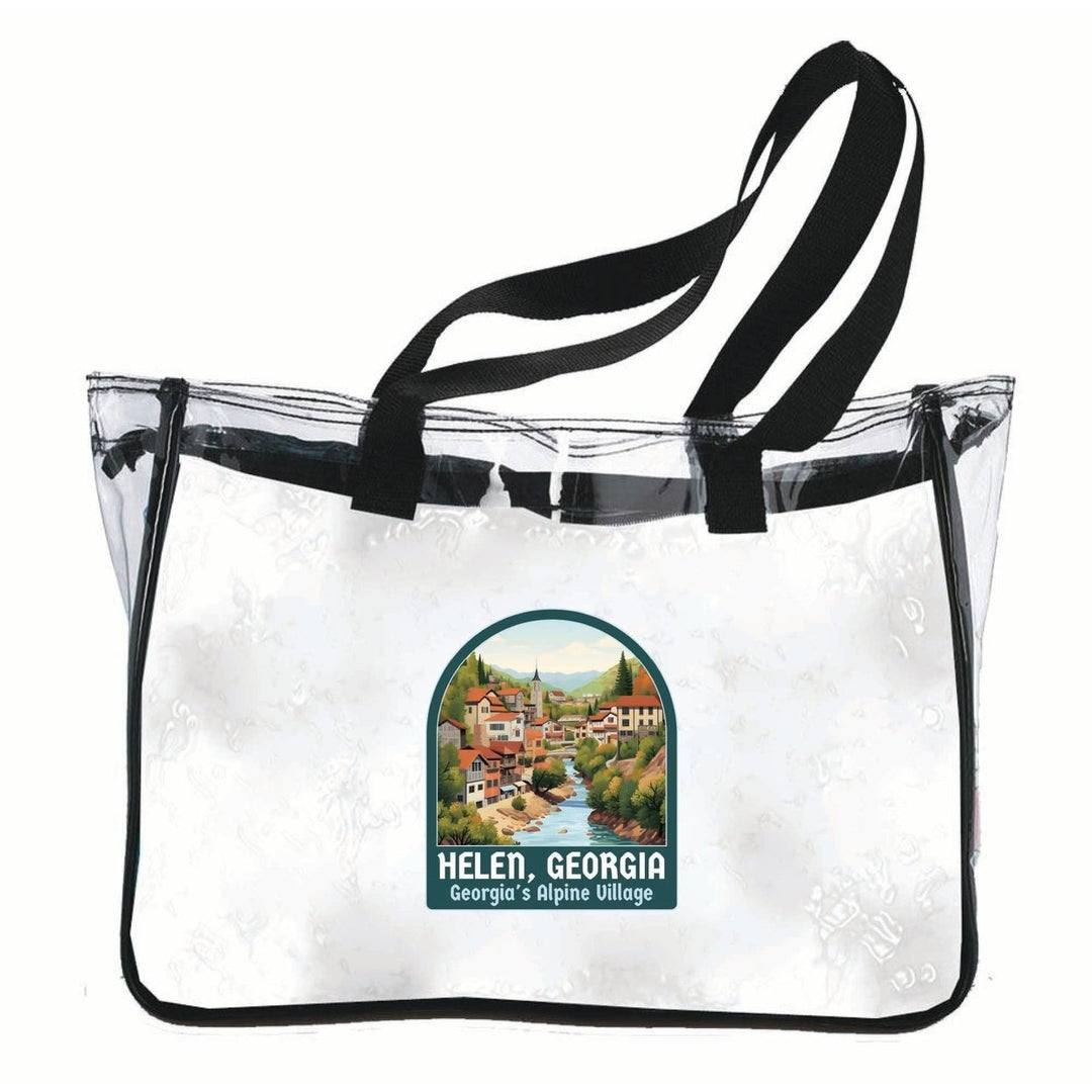 Helen Georgia Alpine Village Design Souvenir Clear Tote Bag Image 1