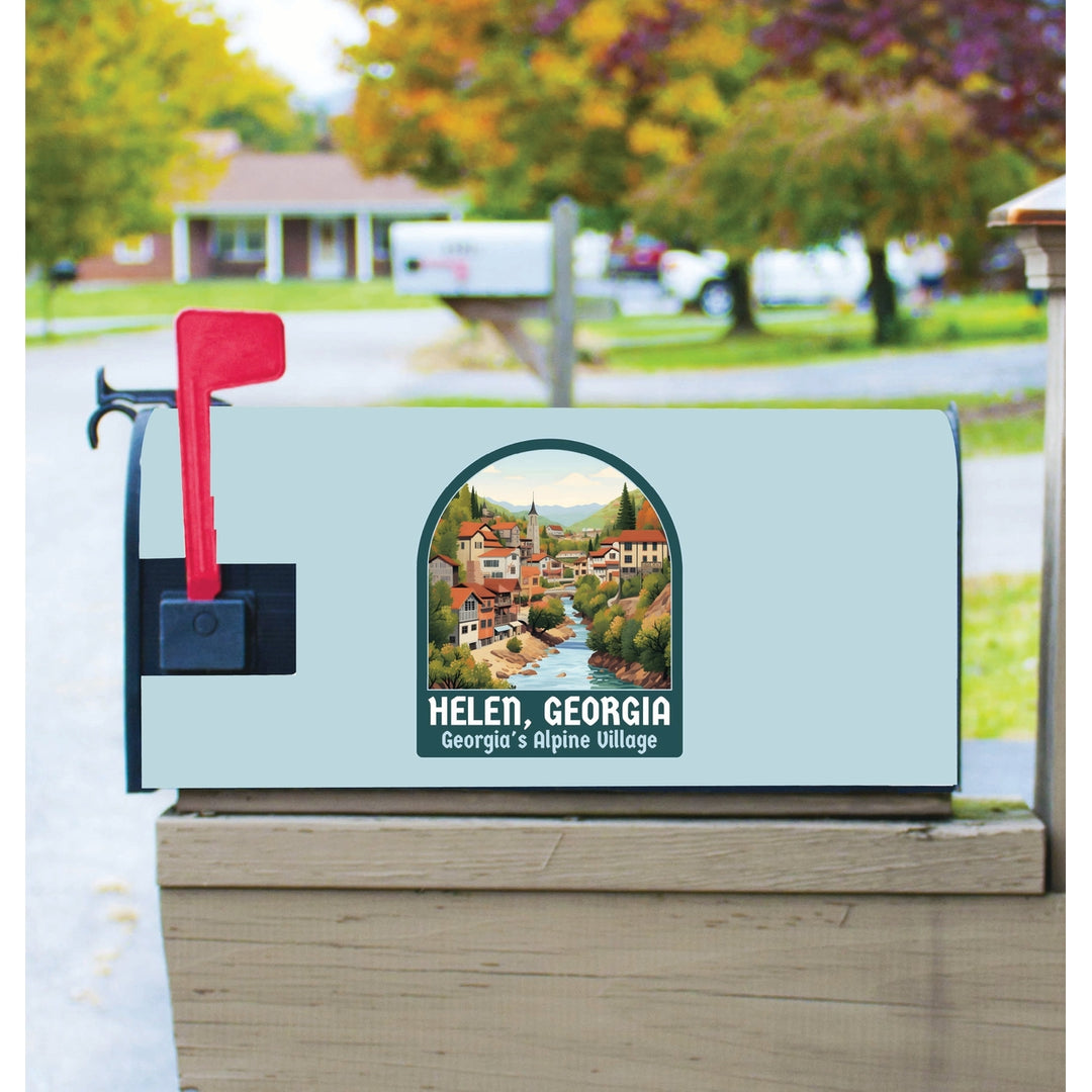 Helen Georgia Alpine Village Design Souvenir Magnetic Mailbox Cover Image 1