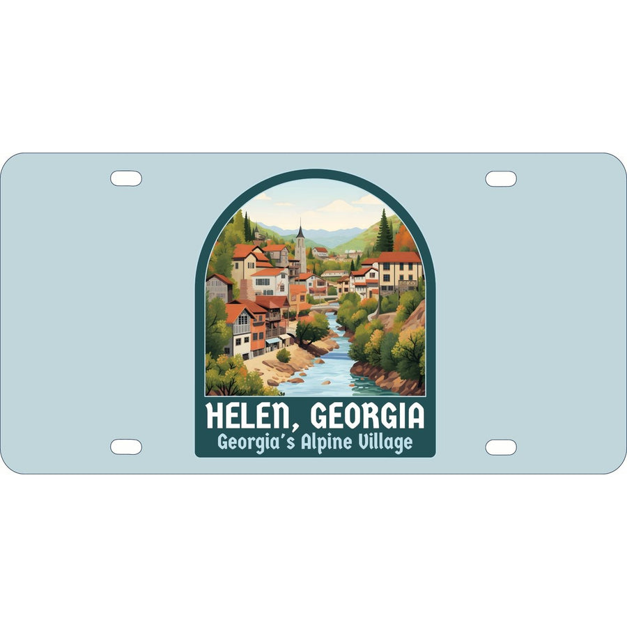 Helen Georgia Alpine Village Design Souvenir Metal License Plate Image 1