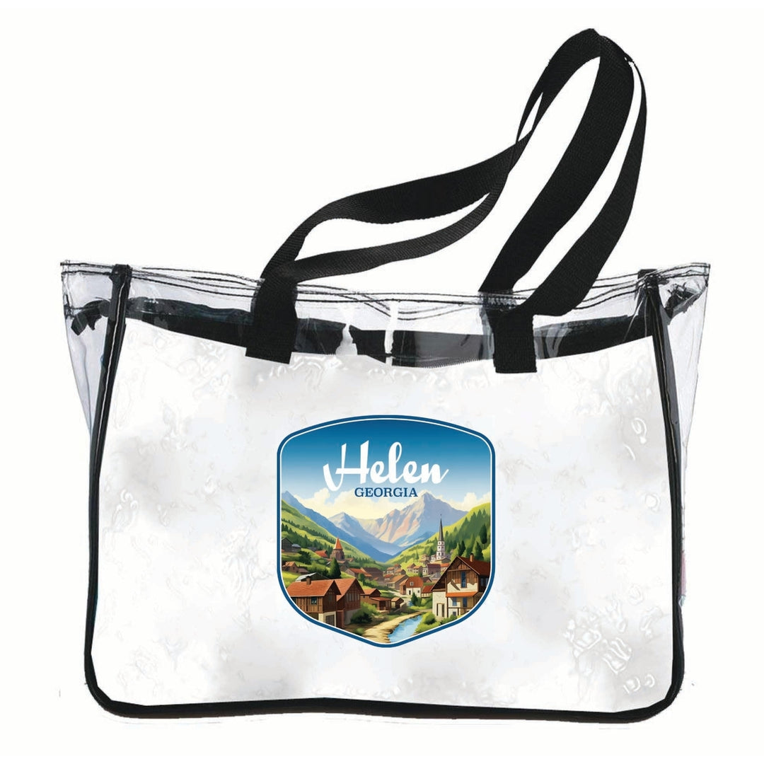 Helen Georgia Town in Mountains Design Souvenir Clear Tote Bag Image 1