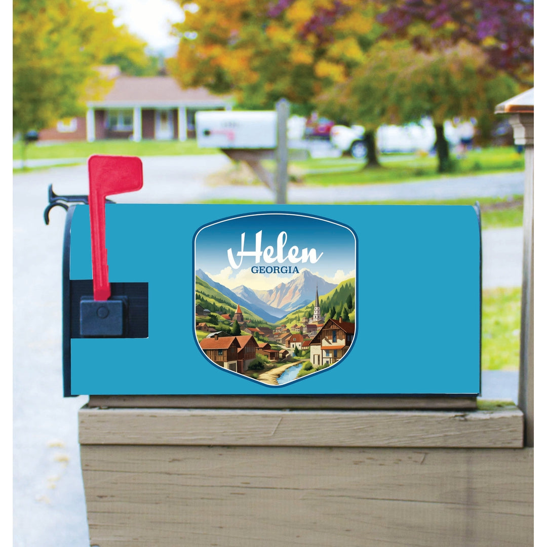 Helen Georgia Town in Mountains Design Souvenir Magnetic Mailbox Cover Image 1