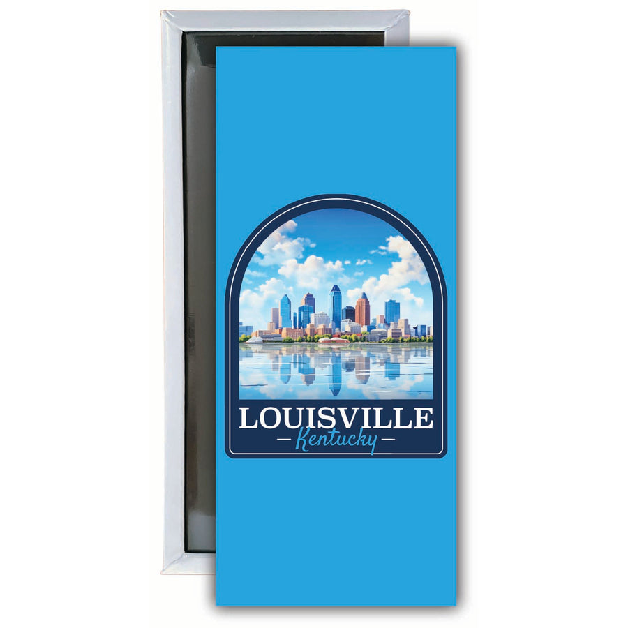 Louisville Kentucky Daytime Cityscape Design Souvenir Fridge Magnet 4.75 x 2 Inch Image 1