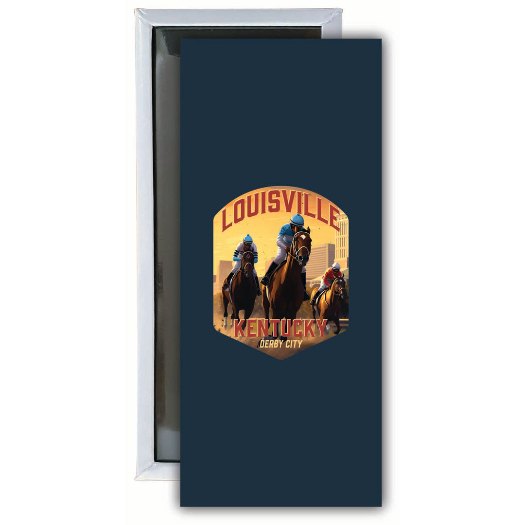 Louisville Kentucky Derby City Design Souvenir Fridge Magnet 4.75 x 2 Inch Image 1