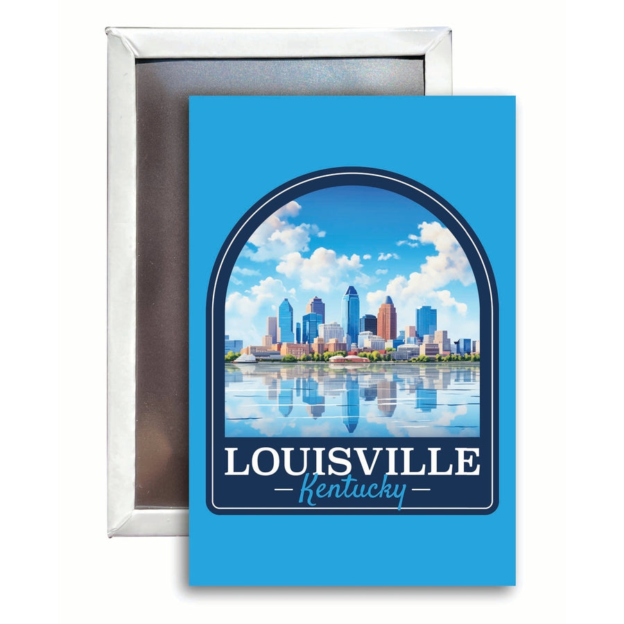 Louisville Kentucky Daytime Cityscape Design Souvenir Refrigerator Magnet 2.5"X3.5" Image 1