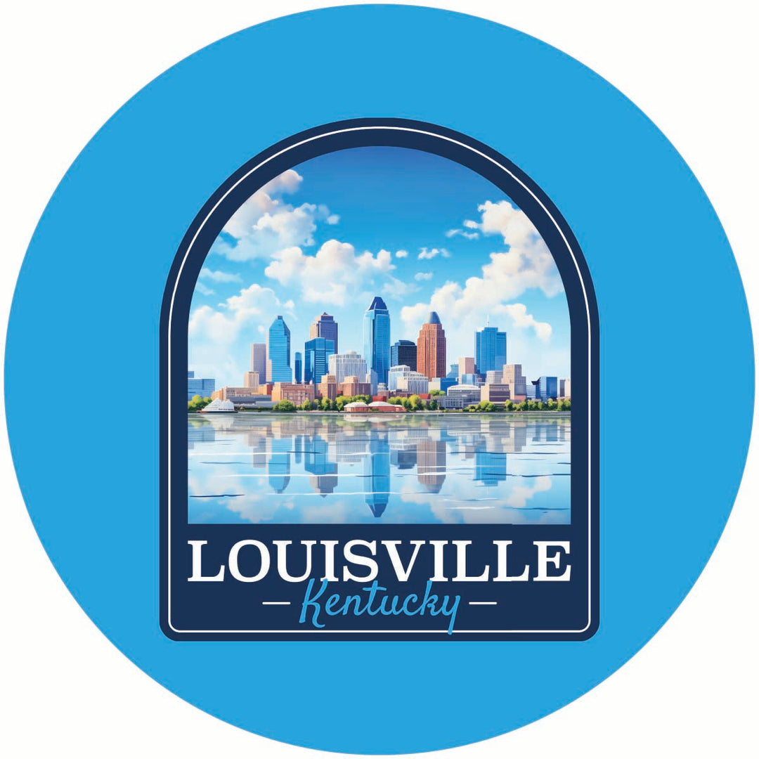 Louisville Kentucky Daytime Cityscape Design Souvenir Coaster Paper 4 Pack Image 1