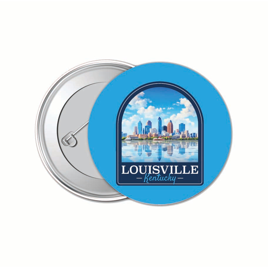 Louisville Kentucky Daytime Cityscape Design Souvenir Small 1-Inch Button Pin 4 Pack Image 1