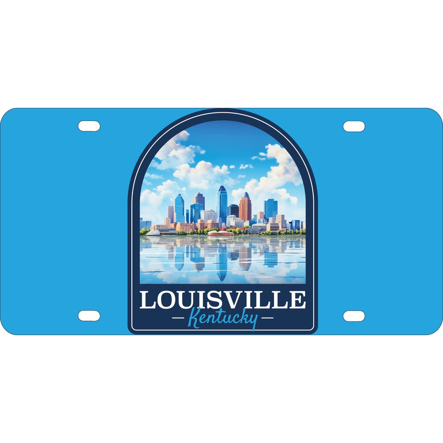 Louisville Kentucky Daytime Cityscape Design Souvenir Mini Metal License Plate 4.75 x 2.25 inch Image 1