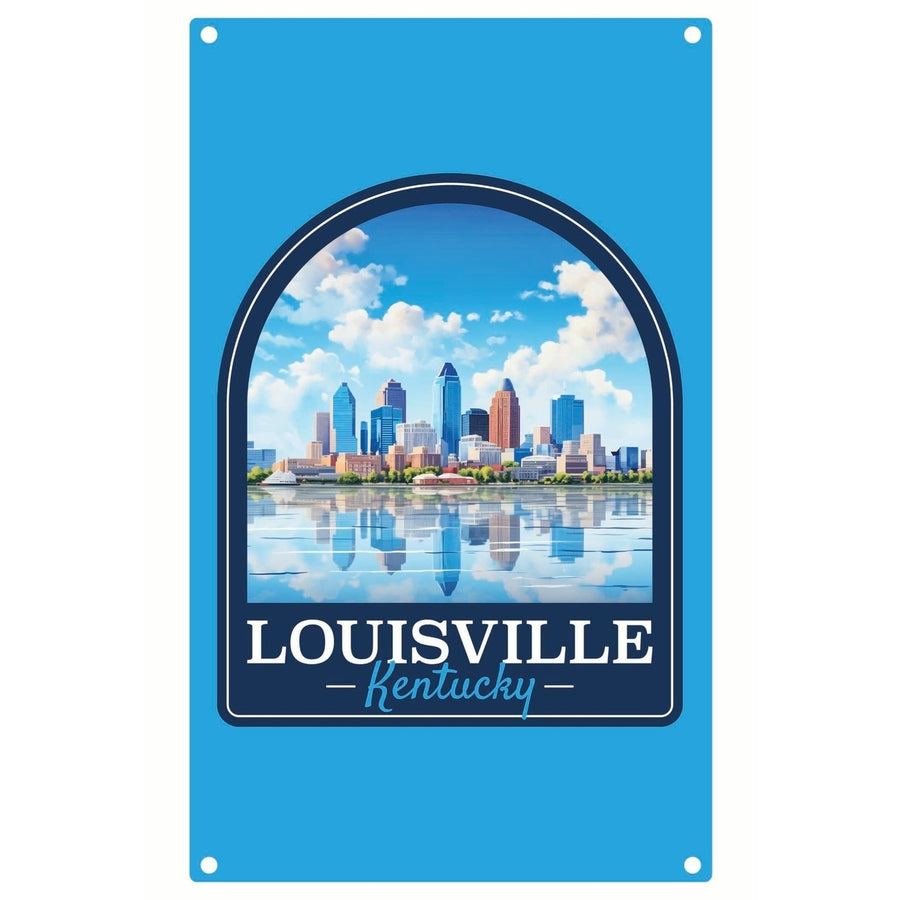 Louisville Kentucky Daytime Cityscape Design Souvenir Metal Sign 9 x 15 Image 1