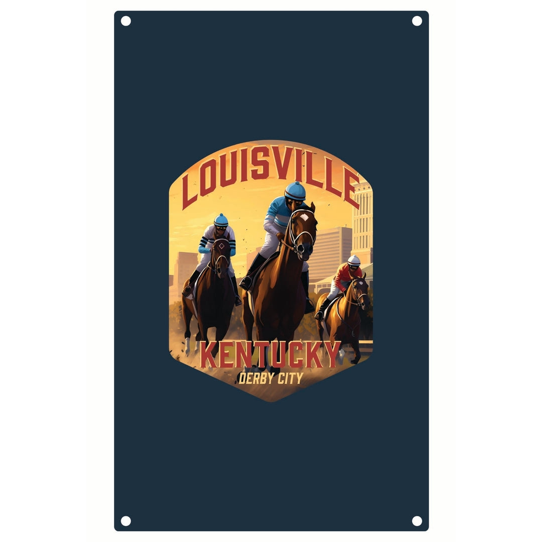 Louisville Kentucky Derby City Design Souvenir Metal Sign 9 x 15 Image 1