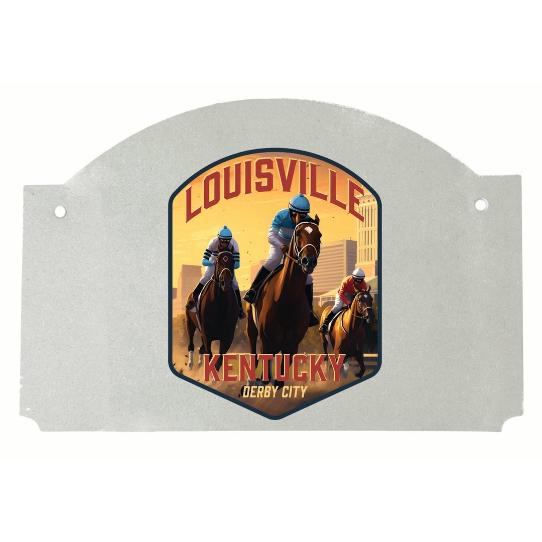 Louisville Kentucky Derby City Design Souvenir Wood sign flat with string Image 1