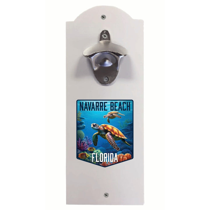 Navarre Beach Florida Underwater Turtle Design Souvenir Wall mounted bottle opener Image 2