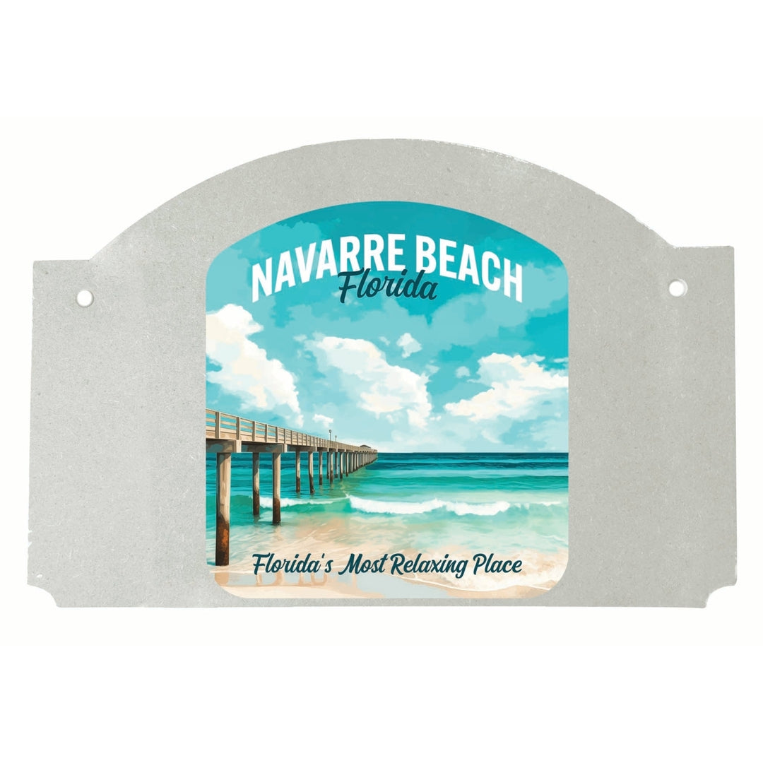 Navarre Beach Florida Pier Painting Design Souvenir Wood sign flat with string Image 1