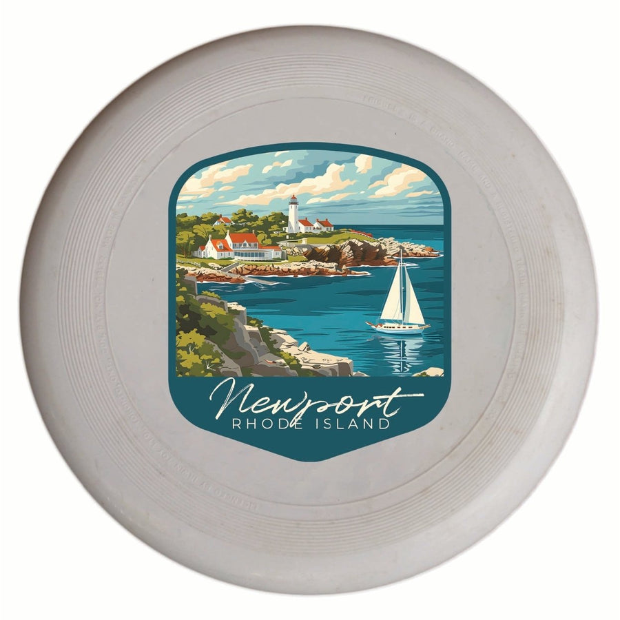 Newport Rhode Island Lighthouse on the Coast Design Souvenir Frisbee Flying Disc Image 1