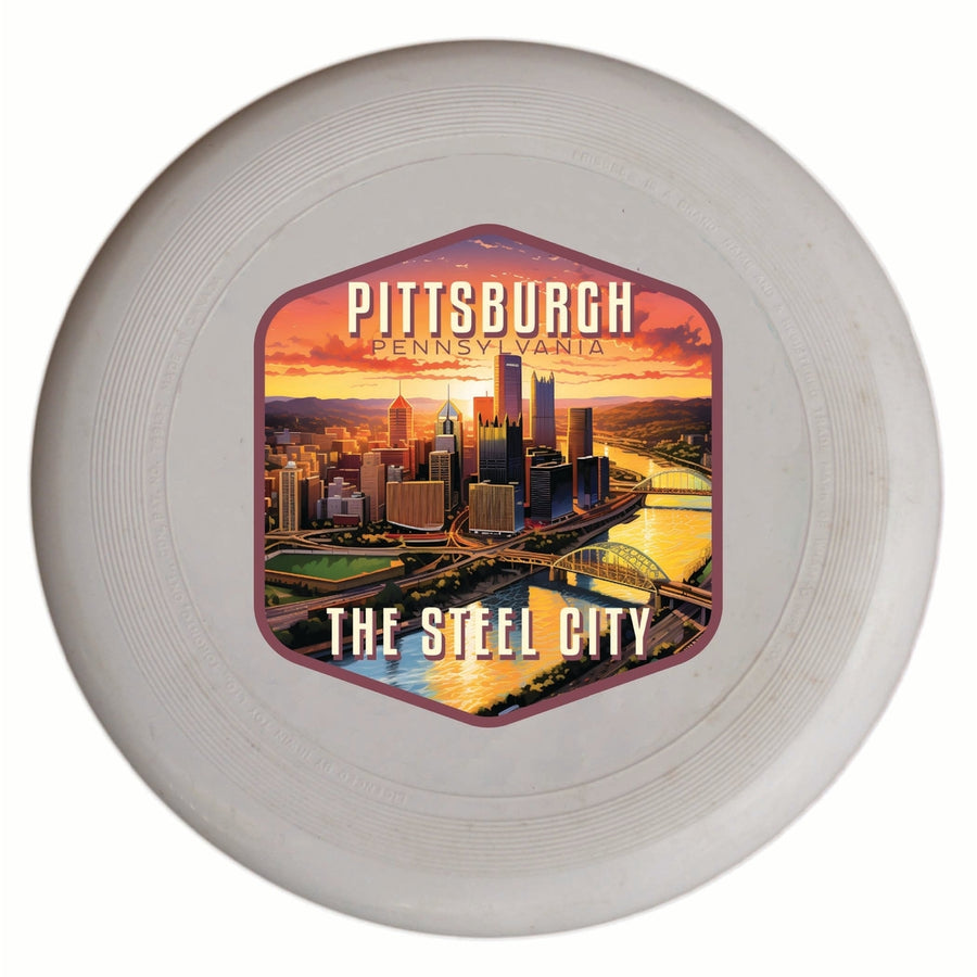 Pittsburgh Pennsylvania The Steel City Design Souvenir Frisbee Flying Disc Image 1