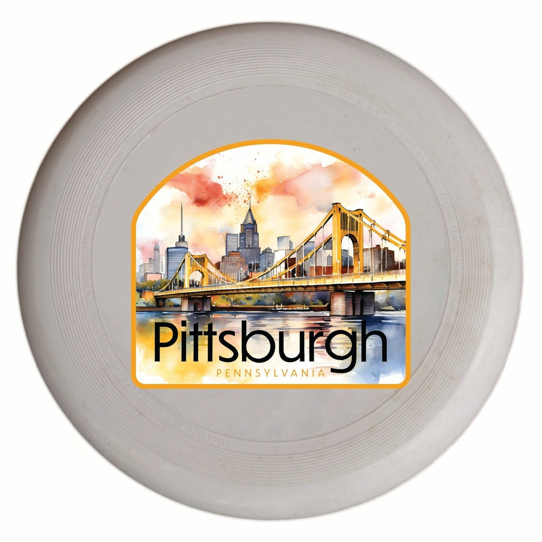 Pittsburgh Pennsylvania Yellow Bridge Design Souvenir Frisbee Flying Disc Image 1