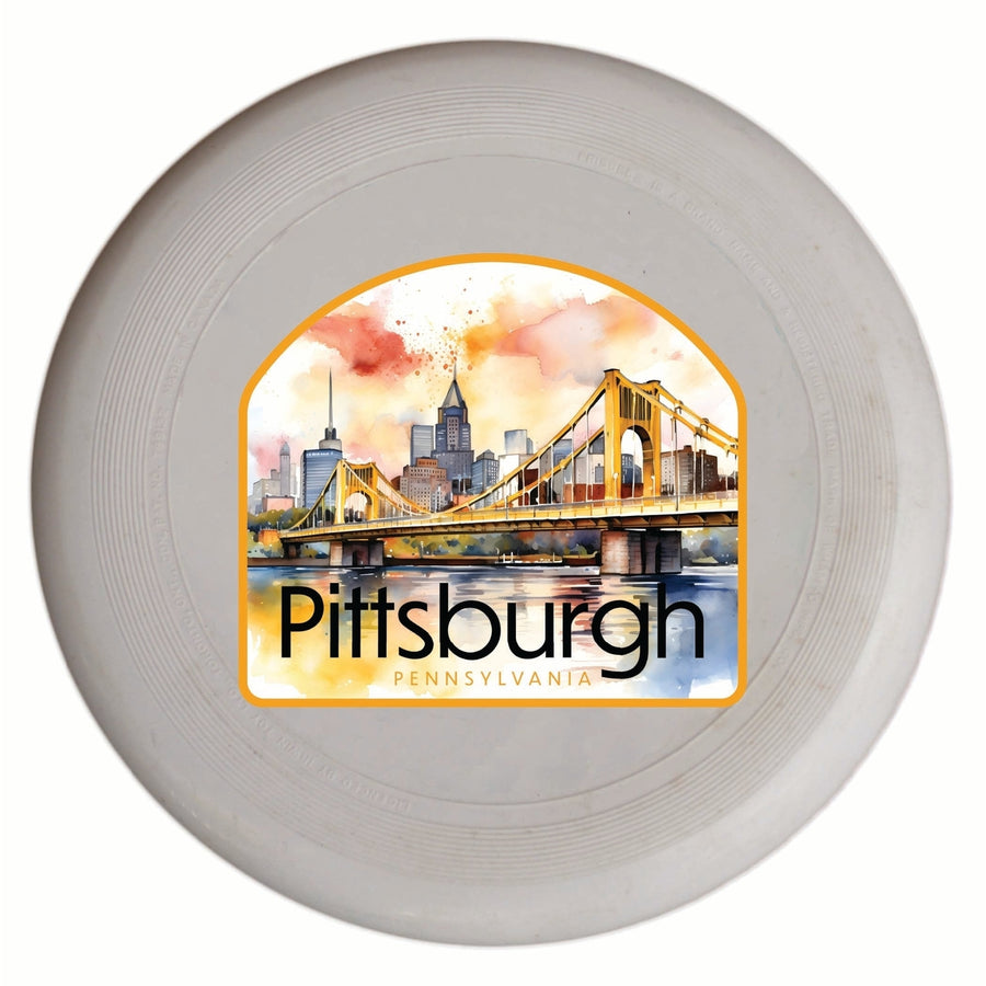 Pittsburgh Pennsylvania Yellow Bridge Design Souvenir Frisbee Flying Disc Image 1