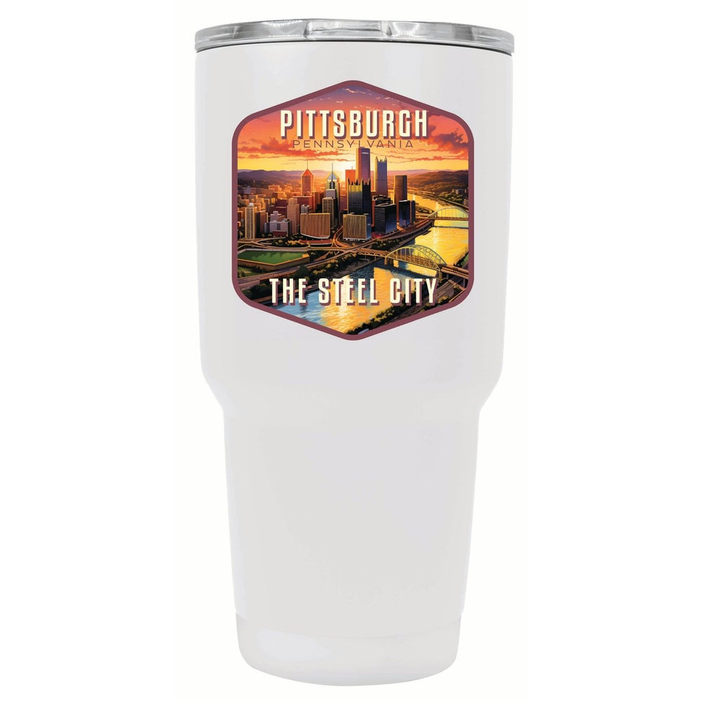 Pittsburgh Pennsylvania The Steel City Design Souvenir 24 oz Insulated Stainless Steel Tumbler Image 2