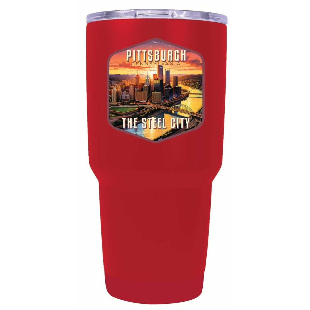 Pittsburgh Pennsylvania The Steel City Design Souvenir 24 oz Insulated Stainless Steel Tumbler Image 4