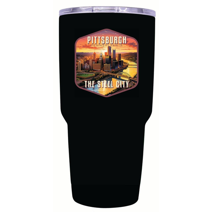 Pittsburgh Pennsylvania The Steel City Design Souvenir 24 oz Insulated Stainless Steel Tumbler Image 1