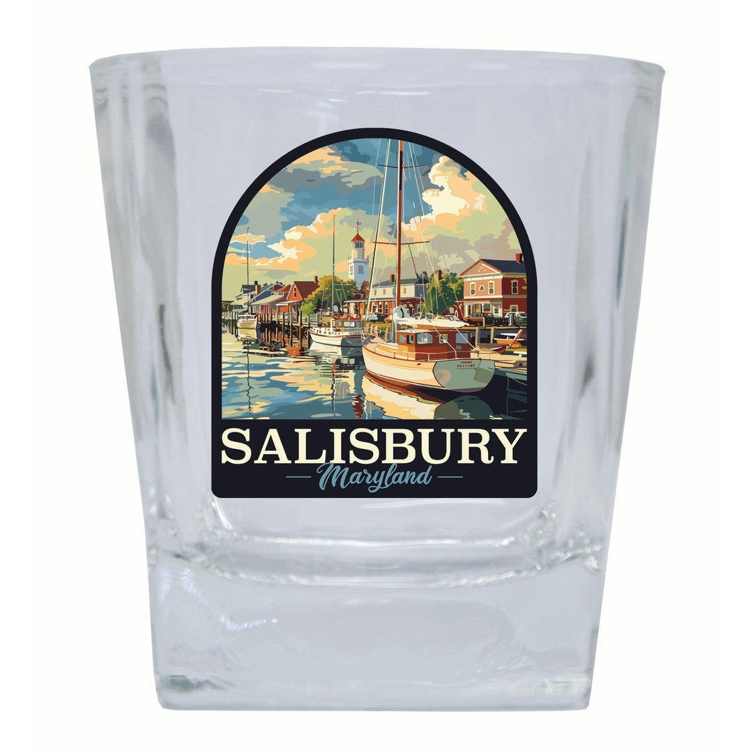 Salisbury Maryland Port of Salisbury Marina Design Souvenir 10 oz Whiskey Glass Rocks Glass Image 1