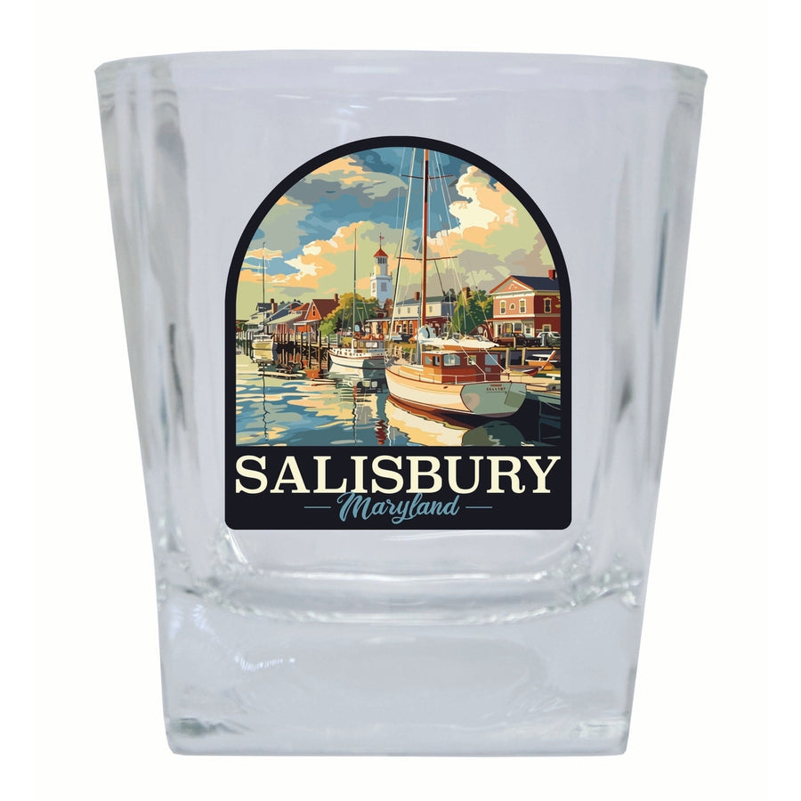 Salisbury Maryland Port of Salisbury Marina Design Souvenir 10 oz Whiskey Glass Rocks Glass Image 1