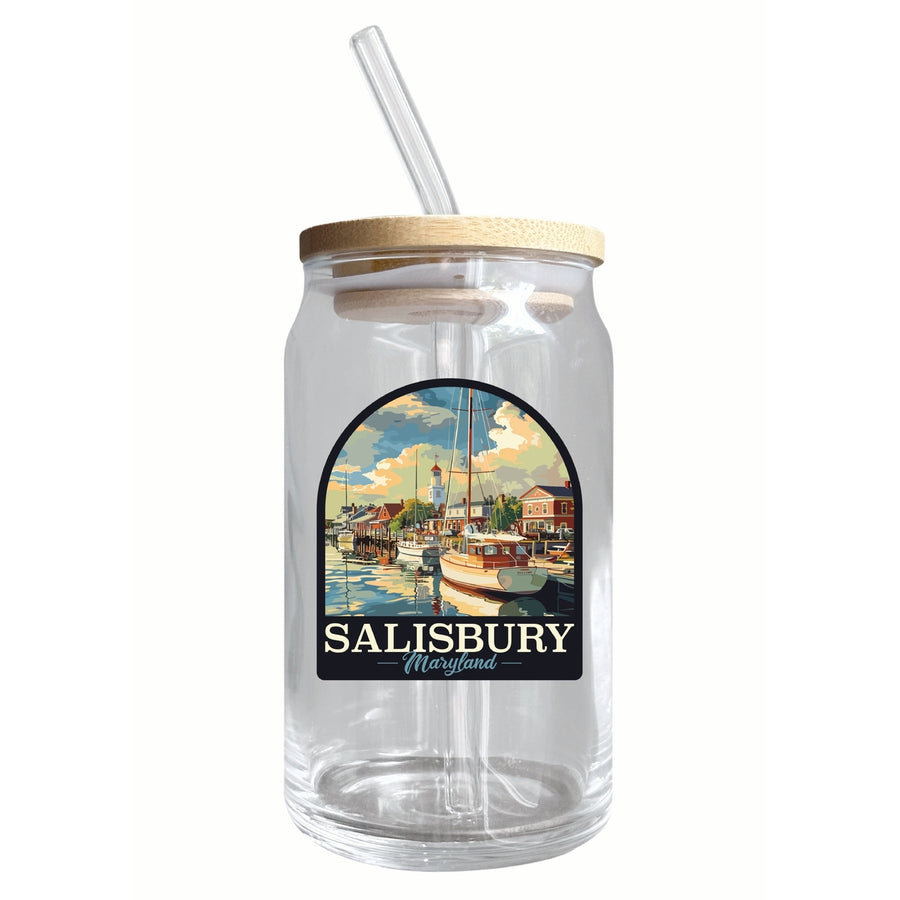 Salisbury Maryland Port of Salisbury Marina Design Souvenir 12 oz Beer Can Glass Image 1