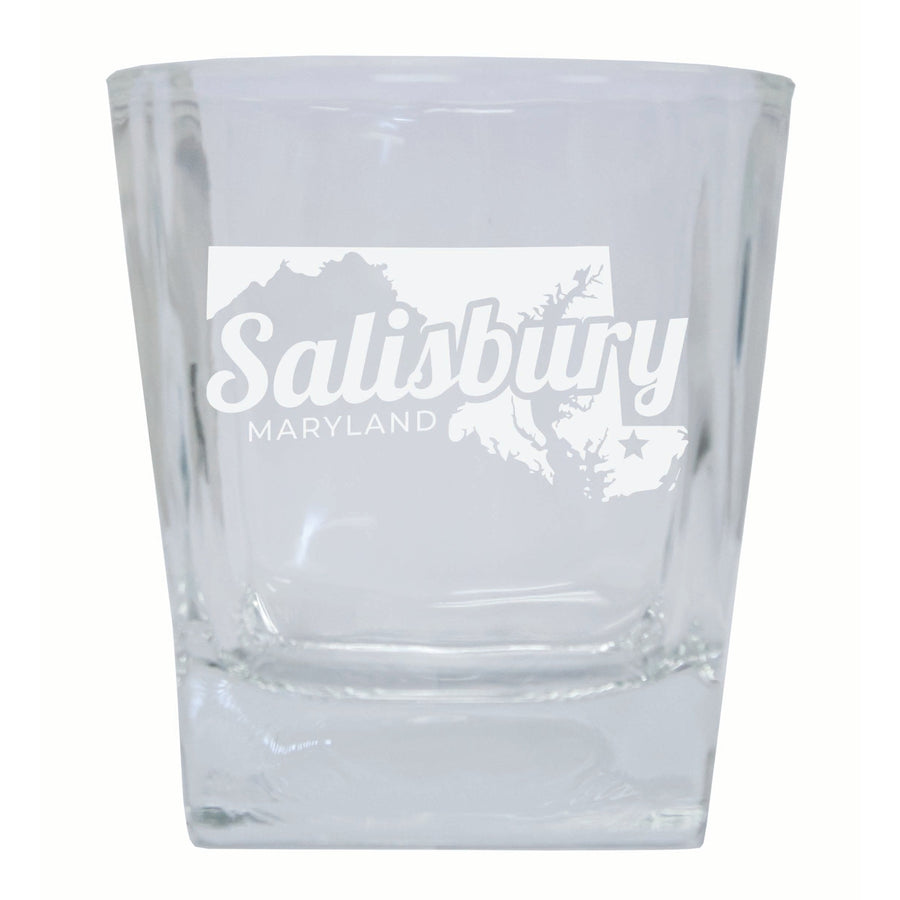 Salisbury Maryland Souvenir 10 oz Engraved Whiskey Glass Rocks Glass Image 1