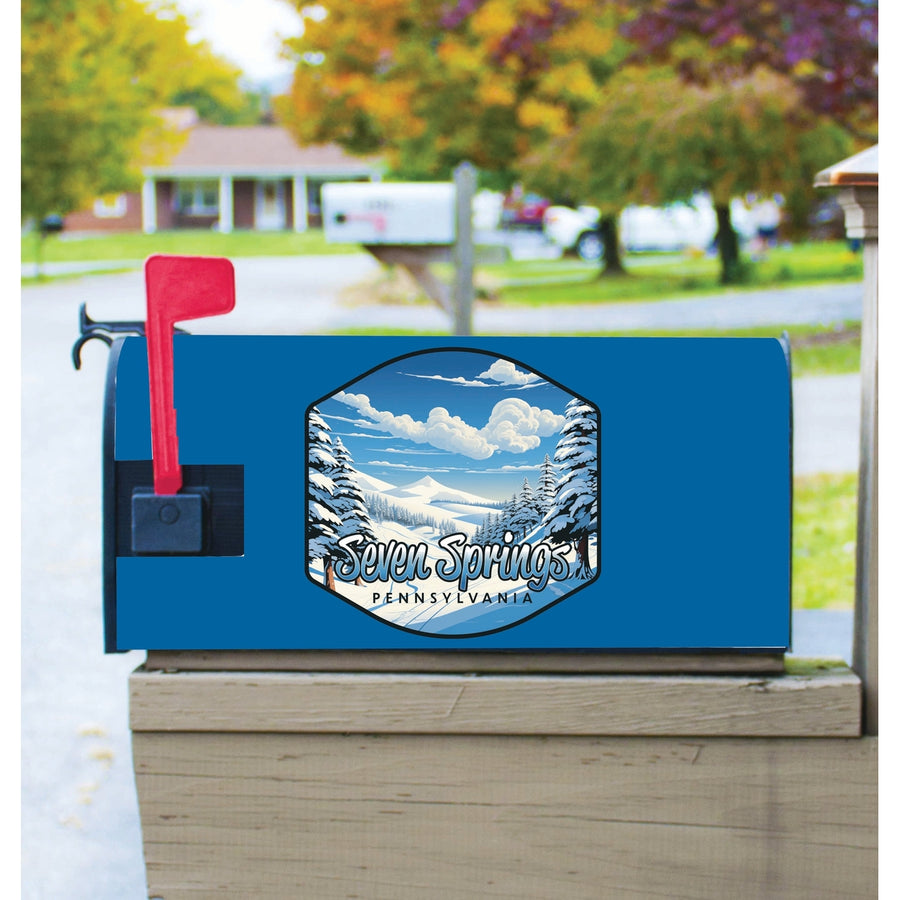 Seven Springs Pennsylvania Ski Slopes Design Souvenir Magnetic Mailbox Cover Image 1