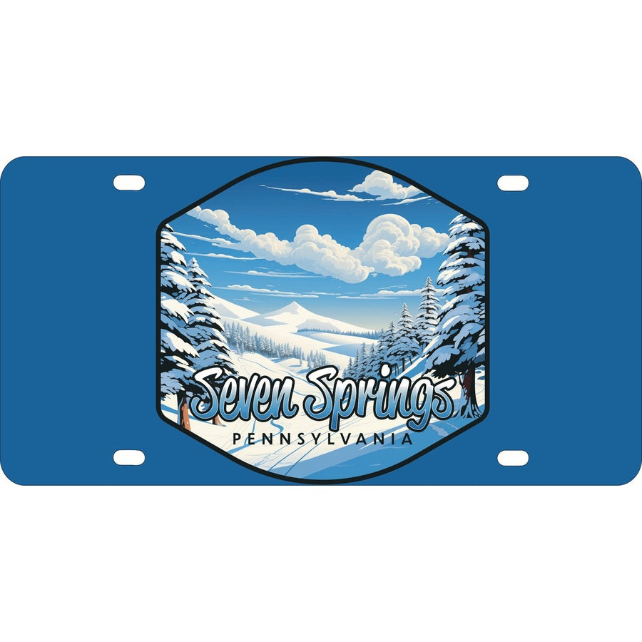 Seven Springs Pennsylvania Ski Slopes Design Souvenir Mini Metal License Plate 4.75 x 2.25 inch Image 1