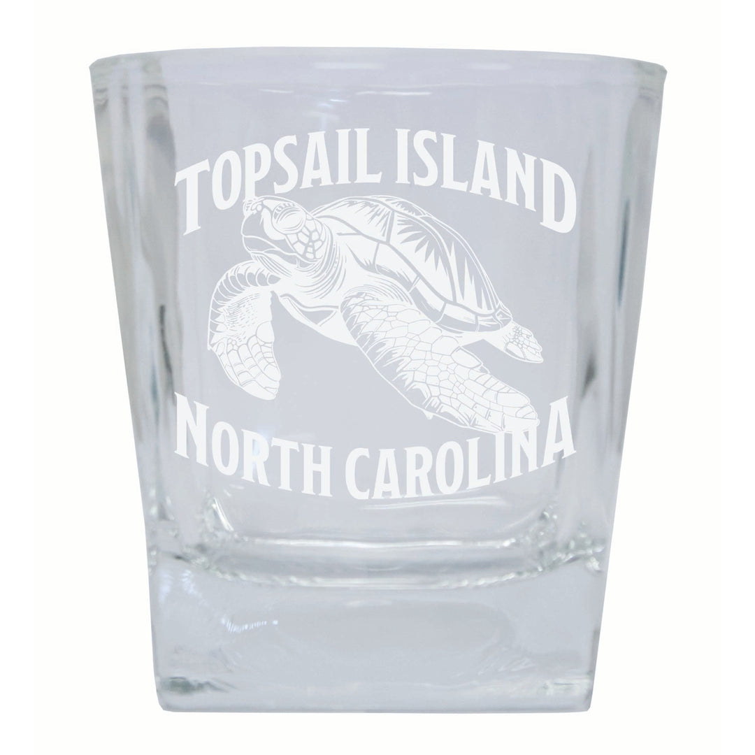 Topsail Island North Carolina Souvenir 10 oz Engraved Whiskey Glass Rocks Glass Image 1