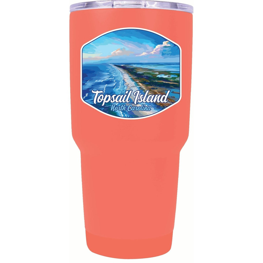 Topsail Island North Carolina Aerial View Design Souvenir 24 oz Insulated Stainless Steel Tumbler Image 8