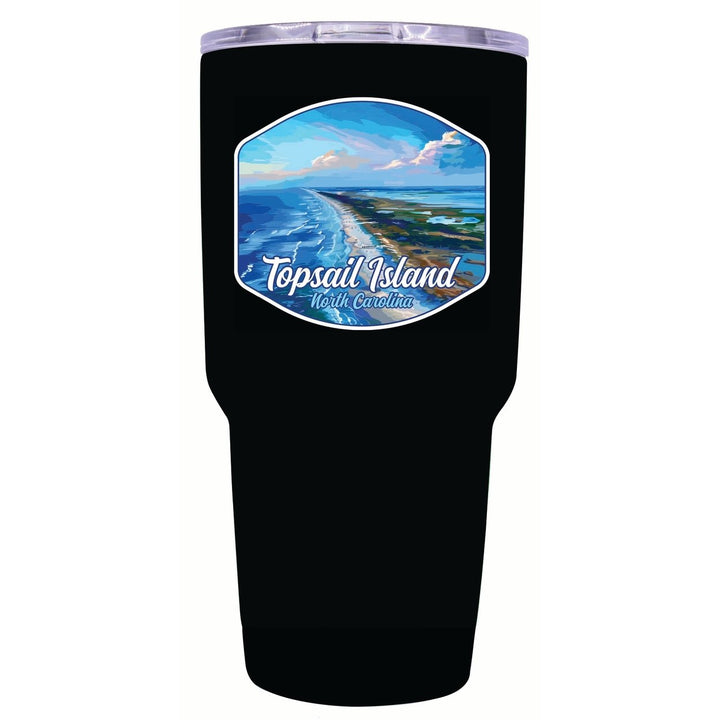 Topsail Island North Carolina Aerial View Design Souvenir 24 oz Insulated Stainless Steel Tumbler Image 1