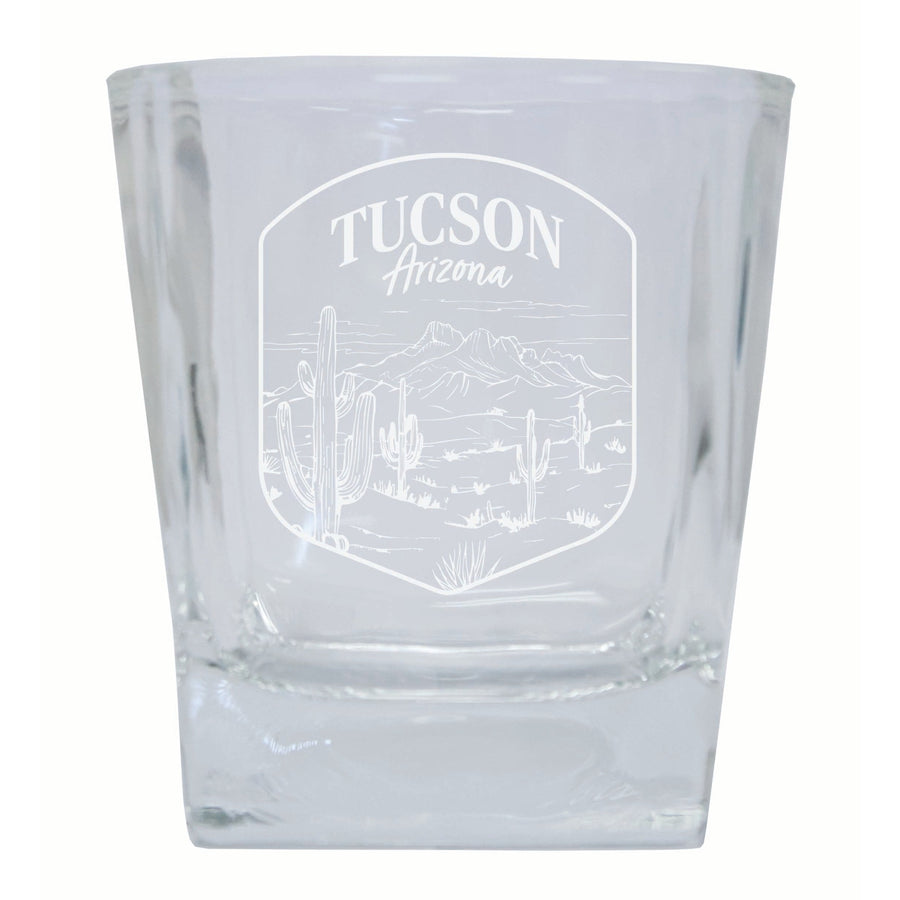 Tucson Arizona Souvenir 10 oz Engraved Whiskey Glass Rocks Glass Image 1