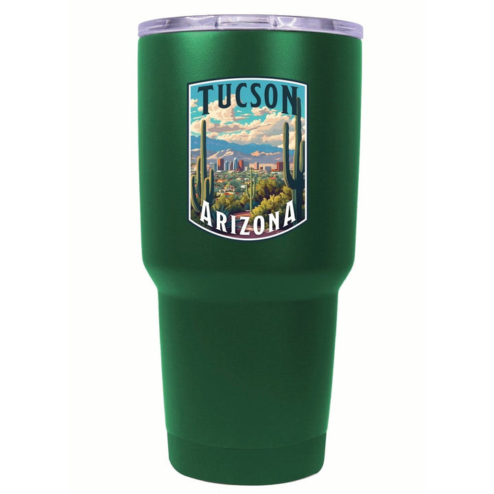 Tucson Arizona Cactus and Cityscape Design Souvenir 24 oz Insulated Stainless Steel Tumbler Image 6