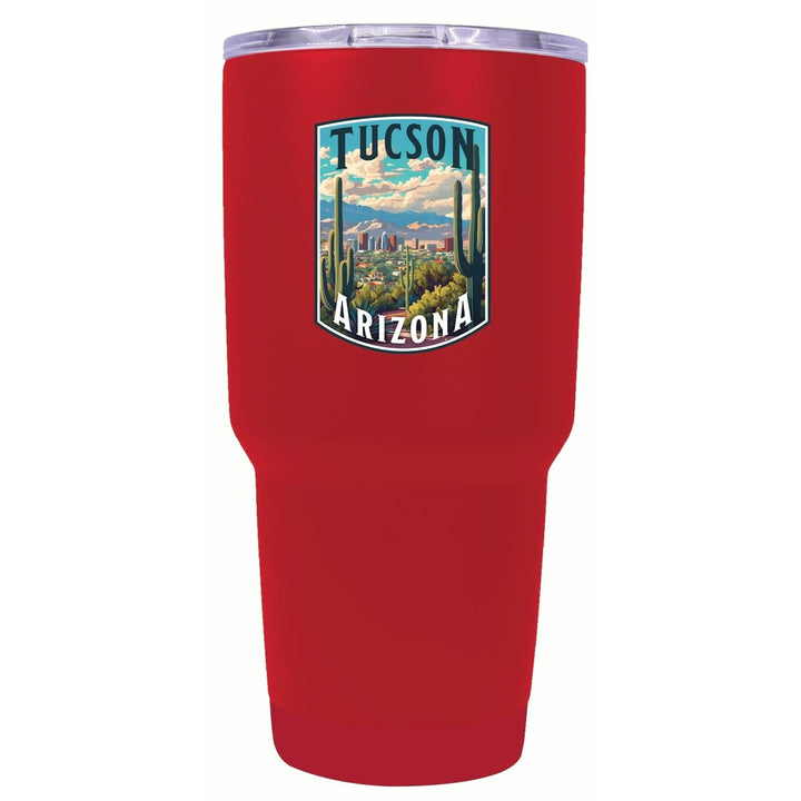 Tucson Arizona Cactus and Cityscape Design Souvenir 24 oz Insulated Stainless Steel Tumbler Image 9