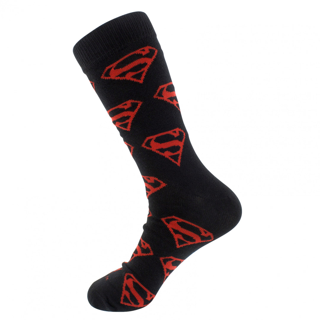 Superman Suit and Superboy Logos 2-Pair Pack of Crew Socks Image 4