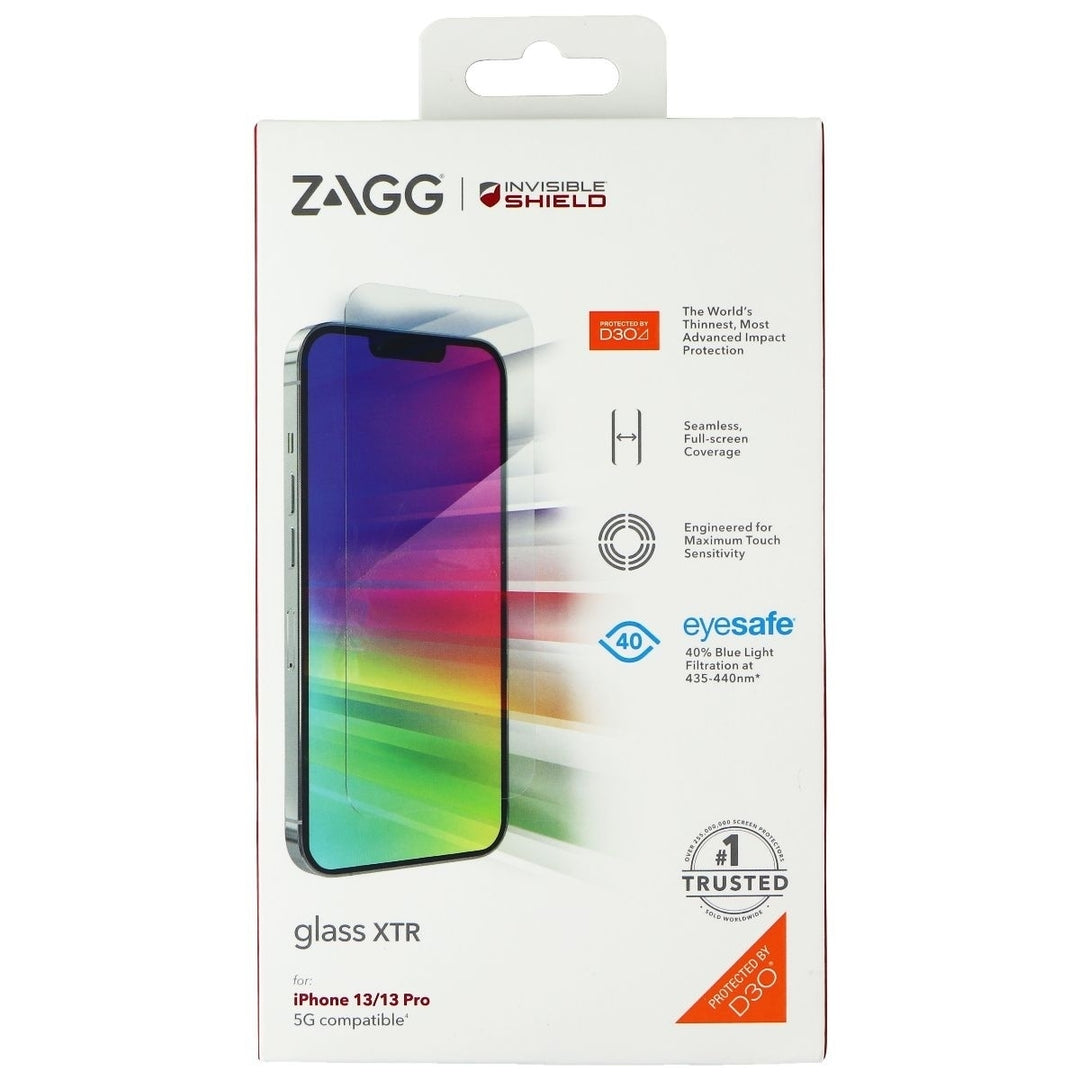 ZAGG InvisibleShield Glass XTR Screen Protector for iPhone 13/13 Pro - Clear Image 1