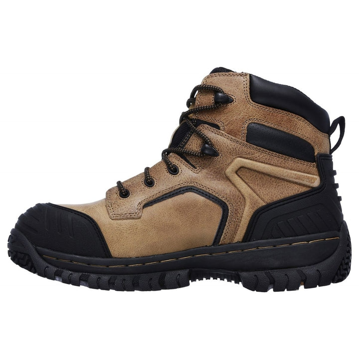 SKECHERS WORK Mens Work Hartan - Onkin Steel Toe Waterproof Work Boot Light Brown 77121-LTBR 13-M DARK BROWN Image 4