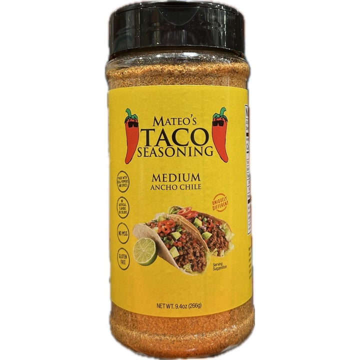 Mateos Medium Ancho Chile Taco Seasoning 9.4 Ounce Image 1