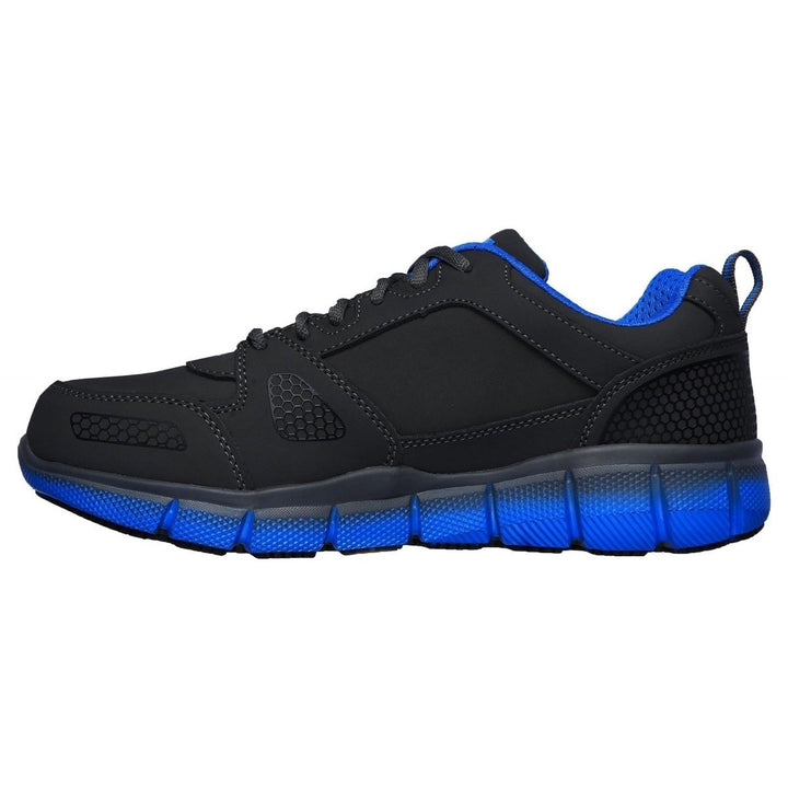 SKECHERS WORK Mens Telfin - Thordd ESD Soft Toe Work Shoe Charcoal/Blue - 77171-CCBL CHARCOAL/ BLUE Image 4