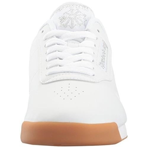 Reebok Womens Princess Wide Fashion Shoes White Gum Cushioned Midsole Image 3