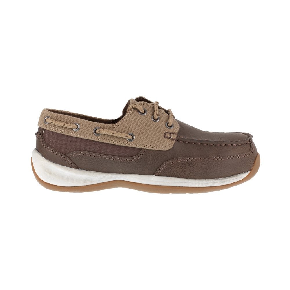 Rockport Works Womens Steel Toe 3-Eye Work Shoe Brown Tan RK641 Slip Resistant Image 2